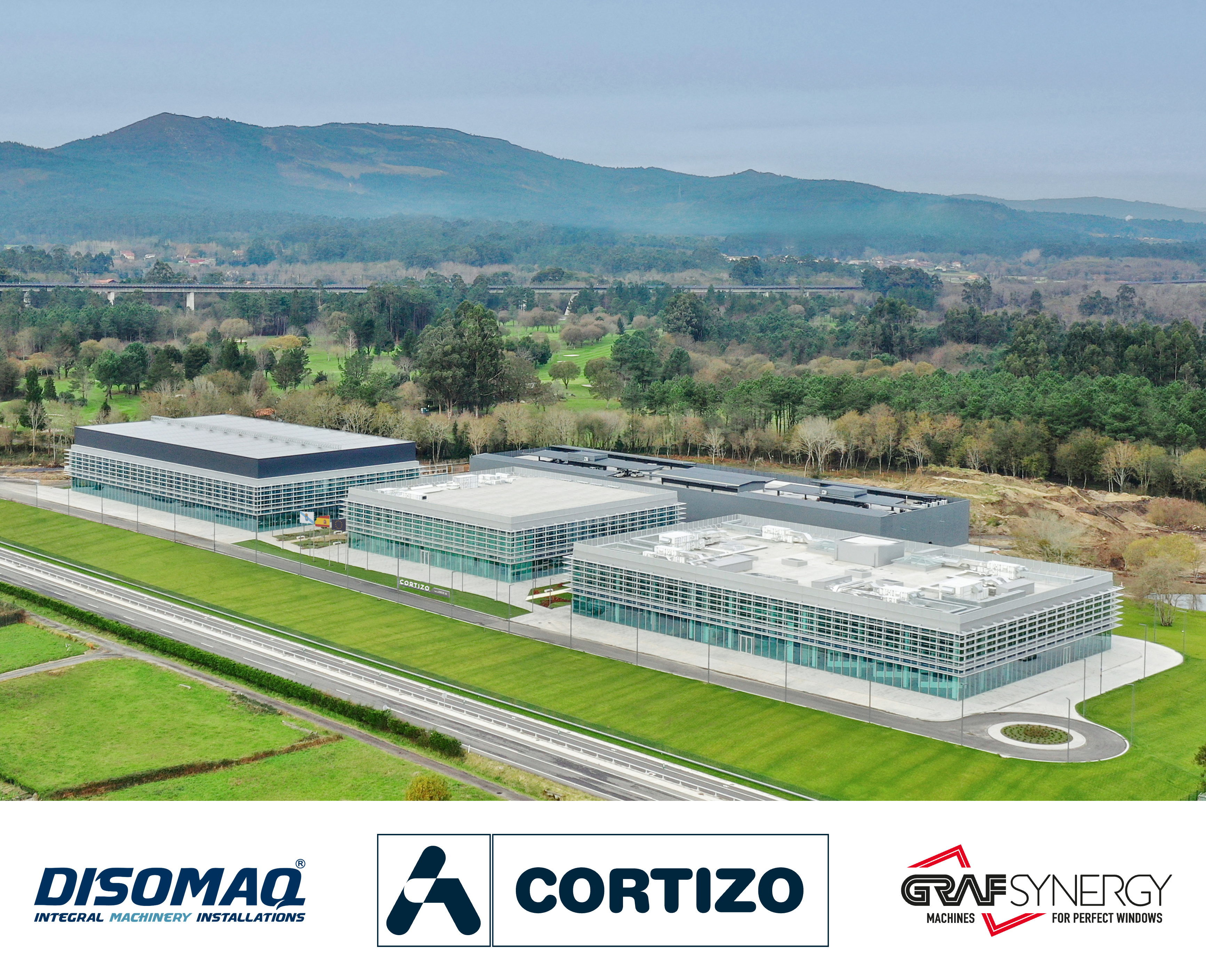 Campus tecnológico CORTIZO + GRAF SYNERGY + DISOMAQ (vista aérea)